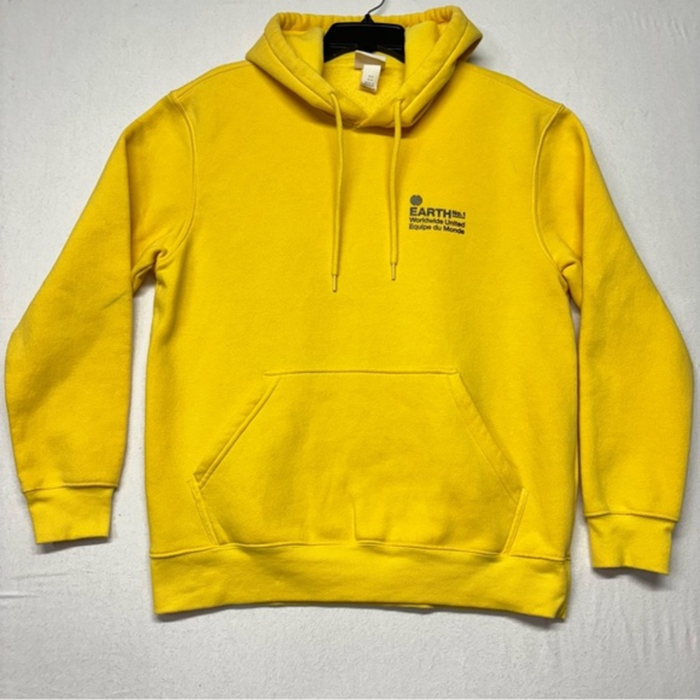 H&M Hoodie Pull Over Yellow Size M Cotton Men's